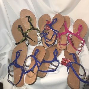 Various color and size sandals