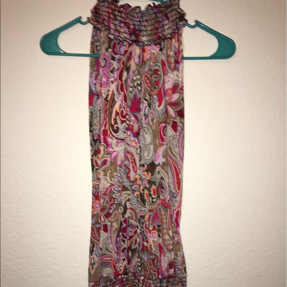 Paisley turtle neck tank top