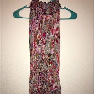 Paisley turtle neck tank top