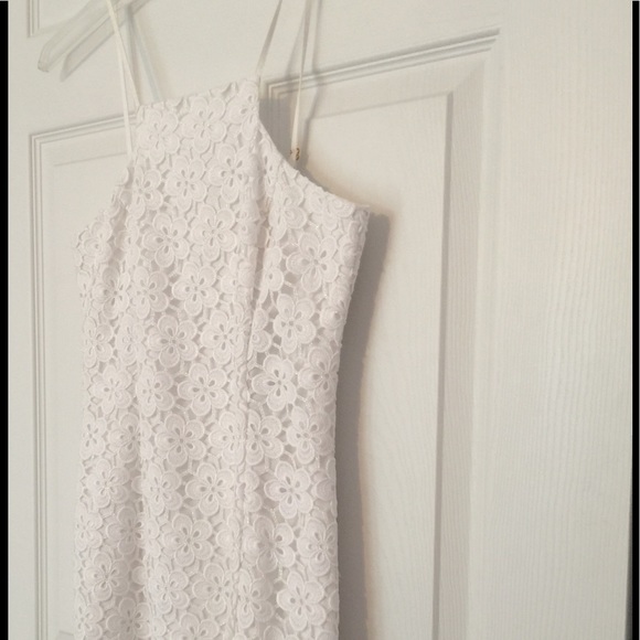 White lace cocktail dress with sparkle