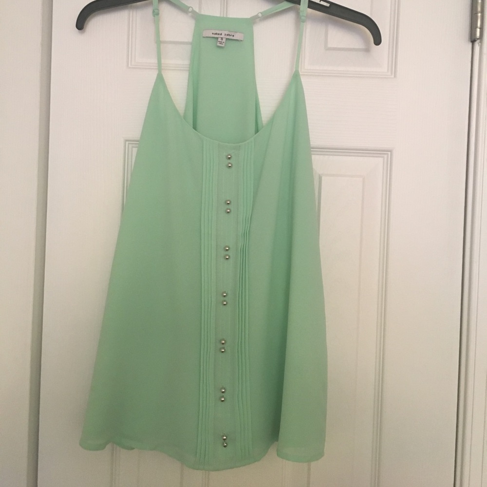 Naked zebra mint green tank