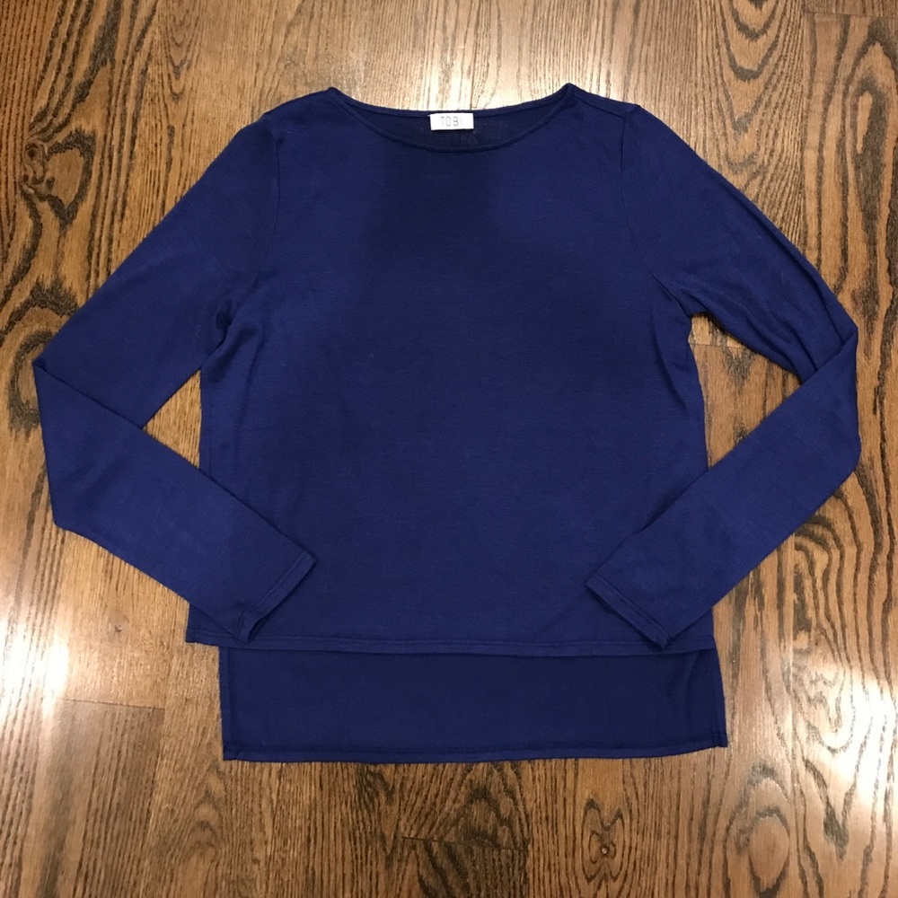 Blue high low Long sleeve Toni shirt