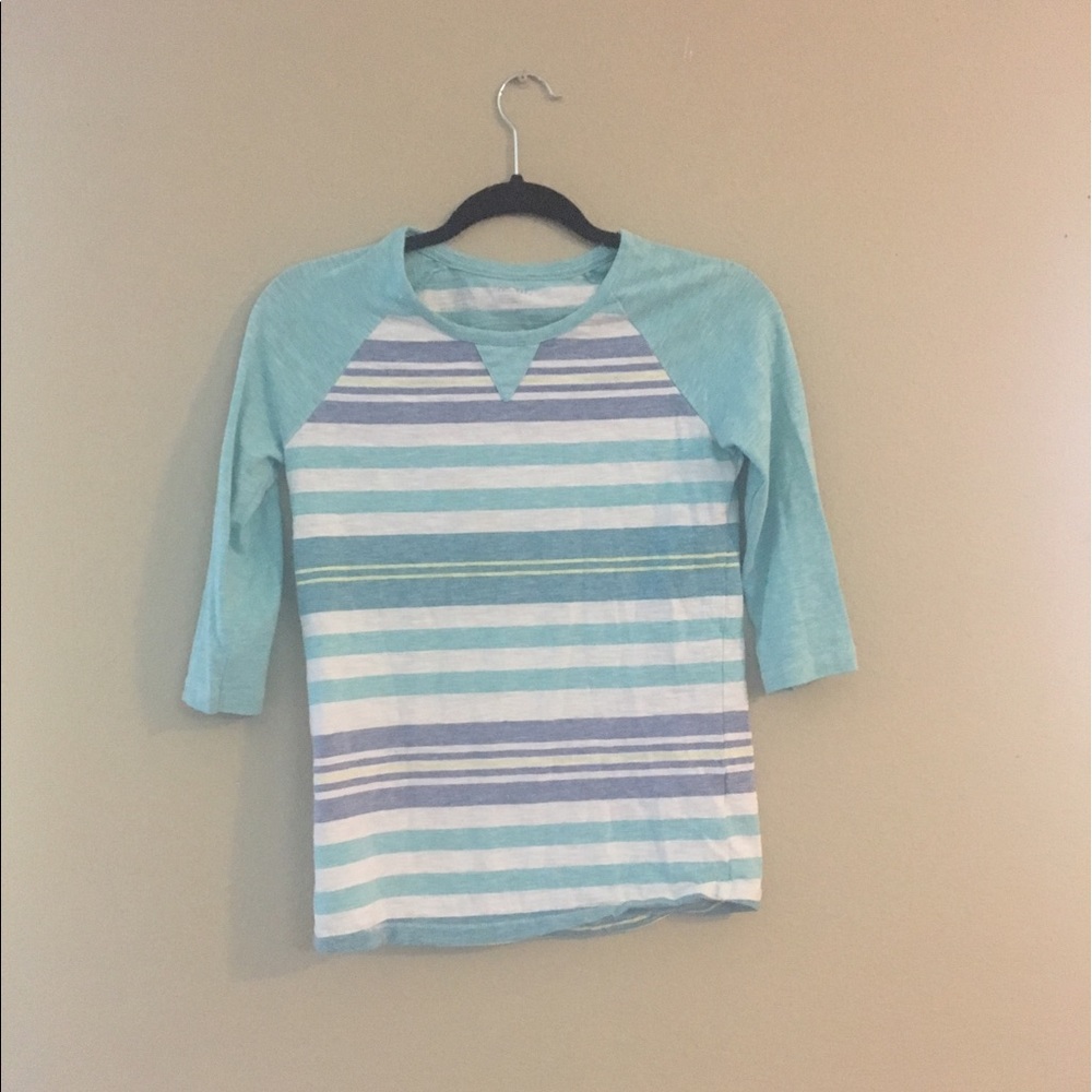 *CLOSET CLOSING* Blue striped baseball tee