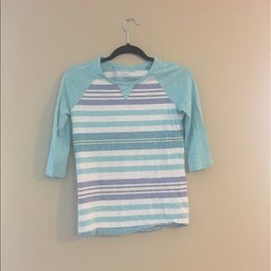 *CLOSET CLOSING* Blue striped baseball tee