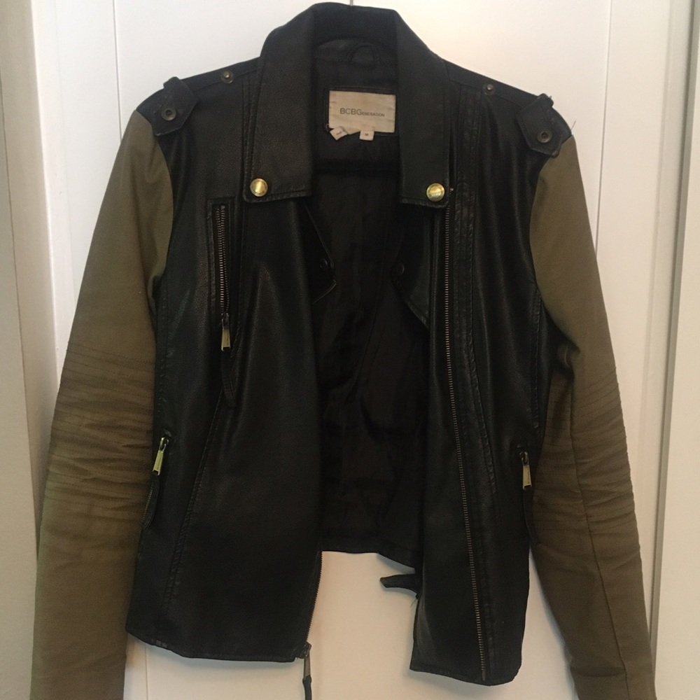Black leather-like jacket