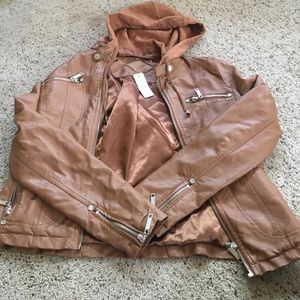 Brown leather jacket