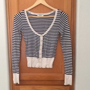 Guess Navy Cream Striped Top