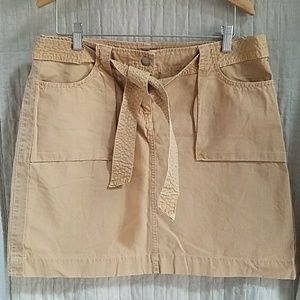 NEW J.CREW Tan Khaki Skirt with Belt Size 12