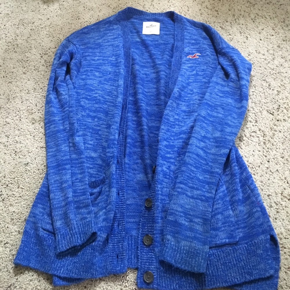 Blue marled cardigan