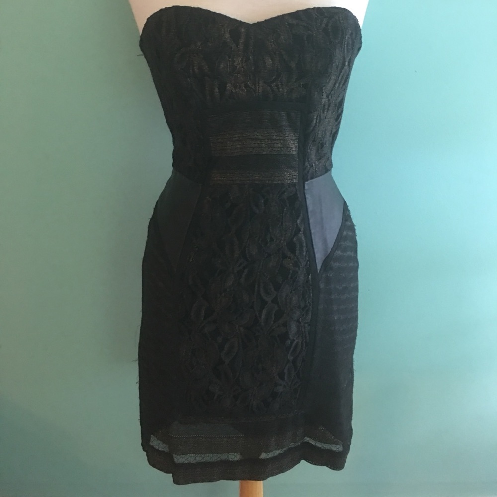 Nicole Miller Black Strapless Cocktail Dress