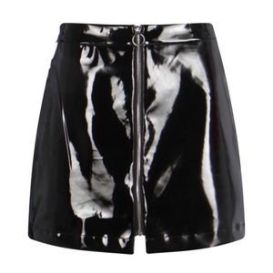 Boohoo Vinyl A-line Skirt