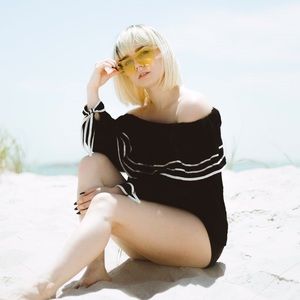 Flirty Black and White frill shirt 🖤