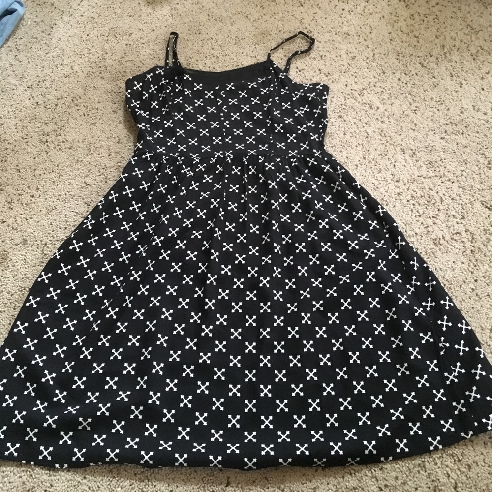 Black mini dress with spaghetti straps