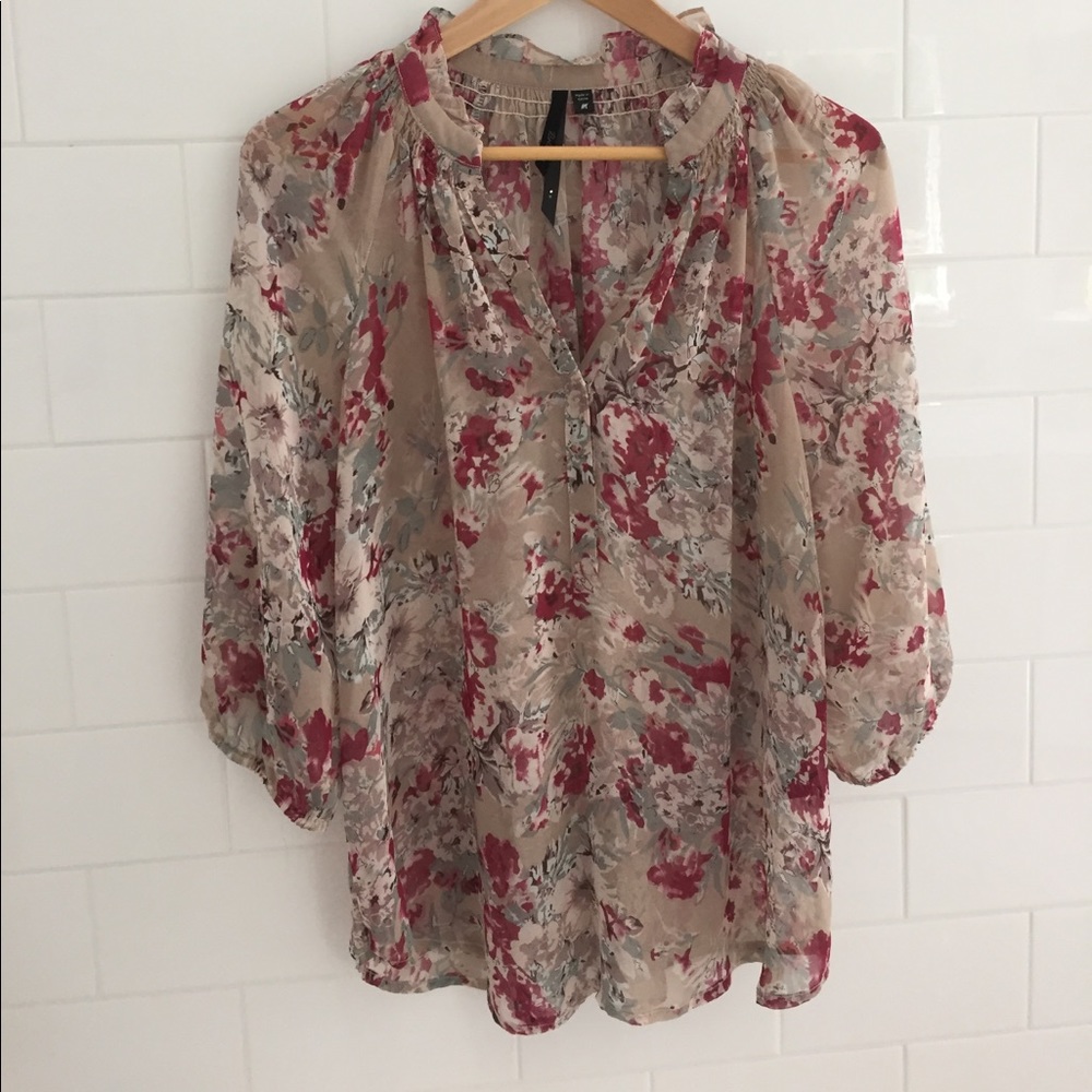 Sheer floral blouse