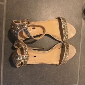 Jcrew glitter wedges size 7, bridal, wedding