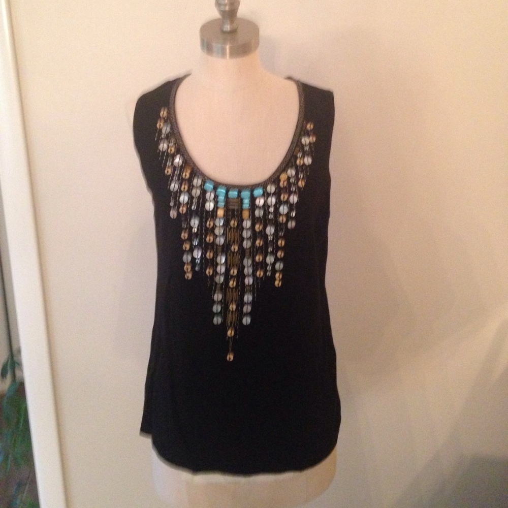 Joseph A Black Sequined Tank