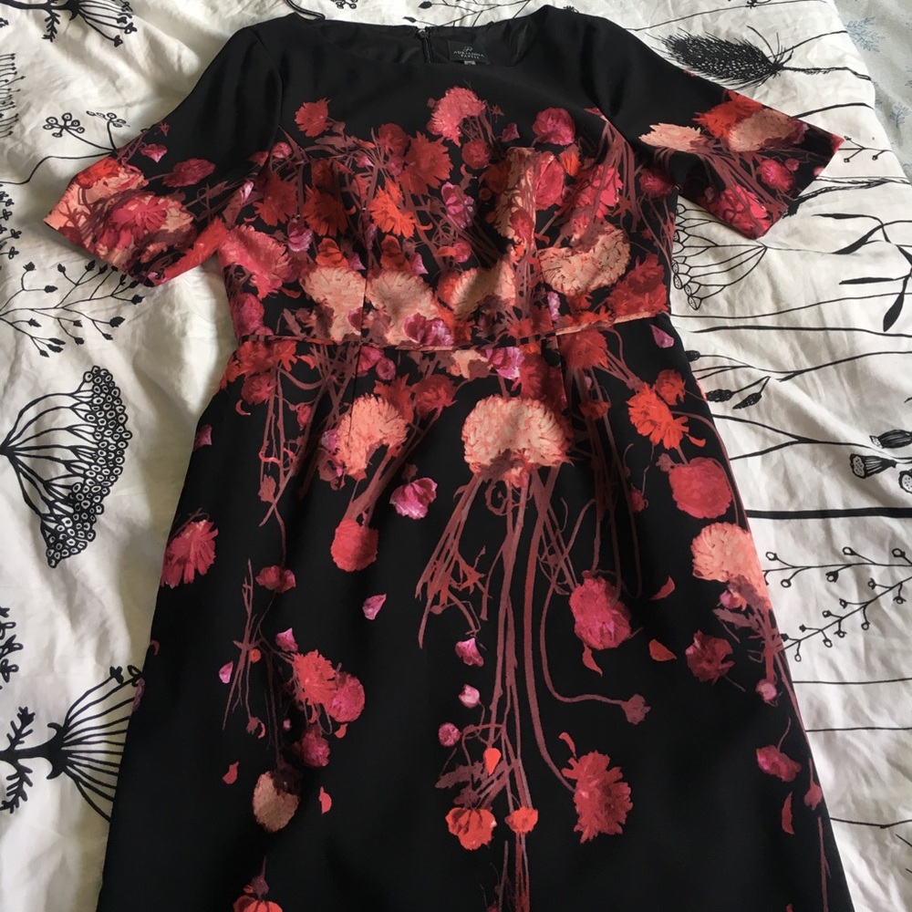 Black dress with floral print