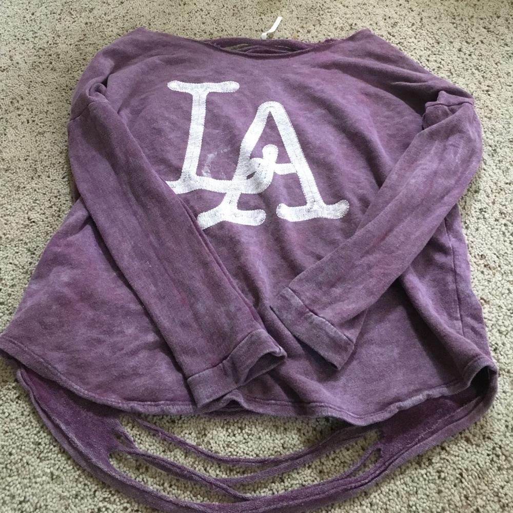 Purple LA crew sweatshirt
