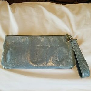 Large blue Hobo clutch wristlet