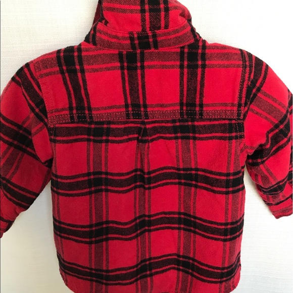 Carters Red Plaid Fleece lined Flannel - Picture 5 of 5