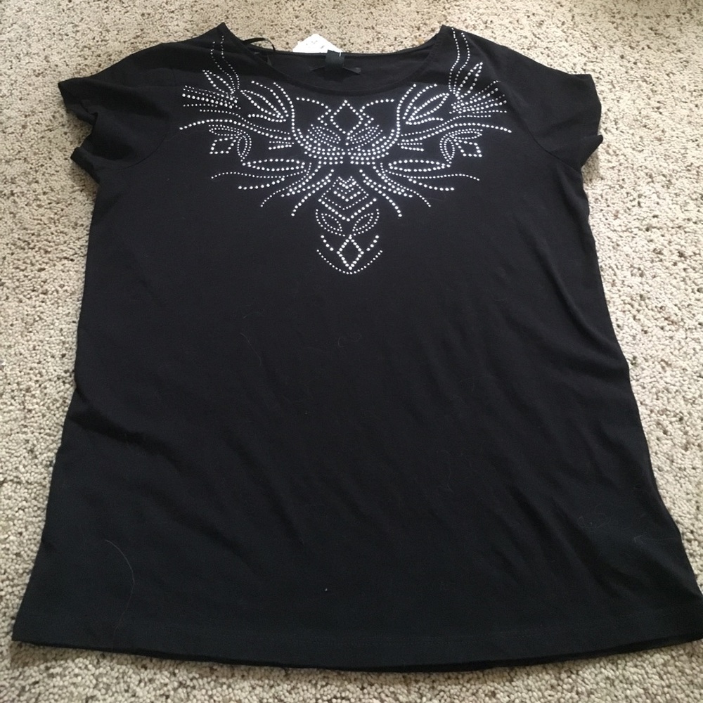 Black embellished shirt