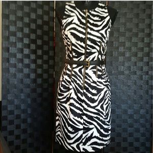 Micheal kors zebra dress with golden zipper