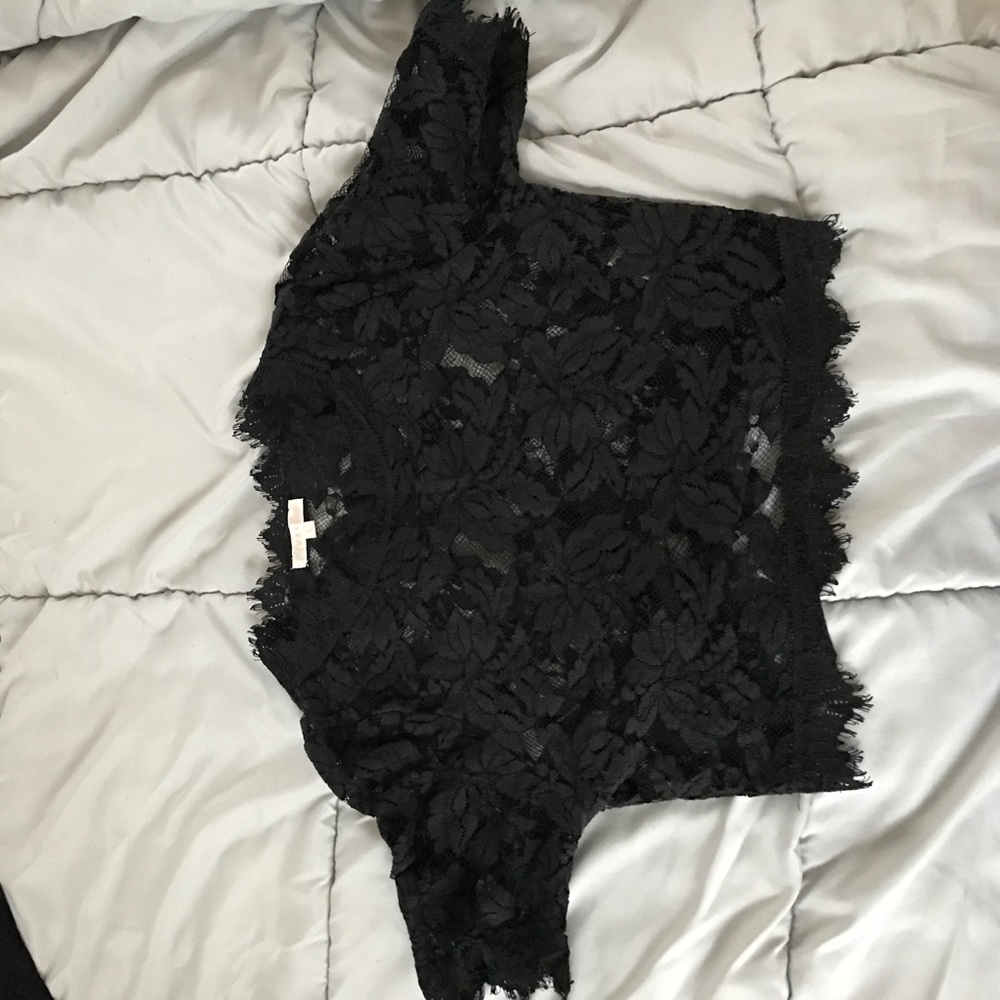 Crop top, see-through black blouse!