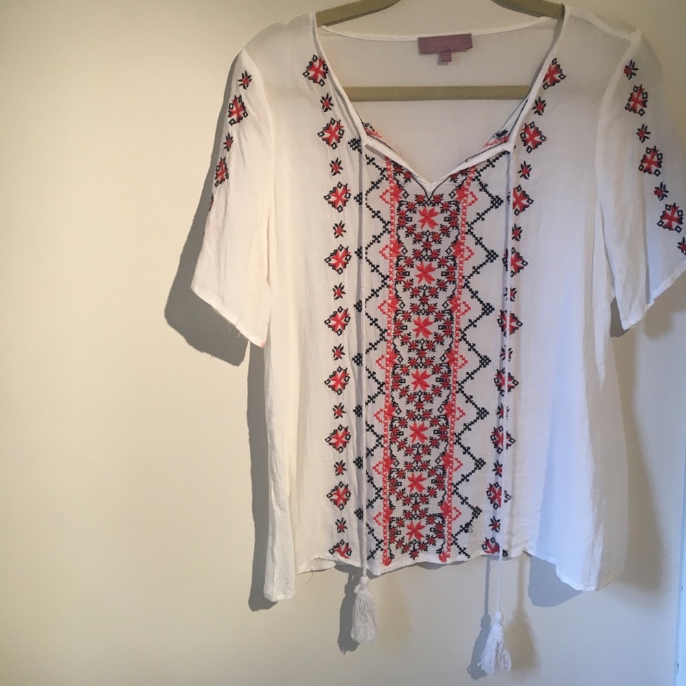 White boho blouse
