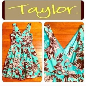 Tayler aqua blue and flower dress