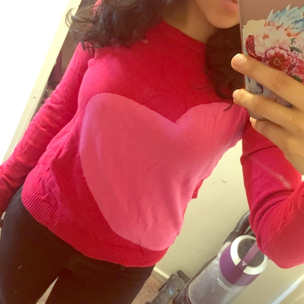 Cute red heart sweater