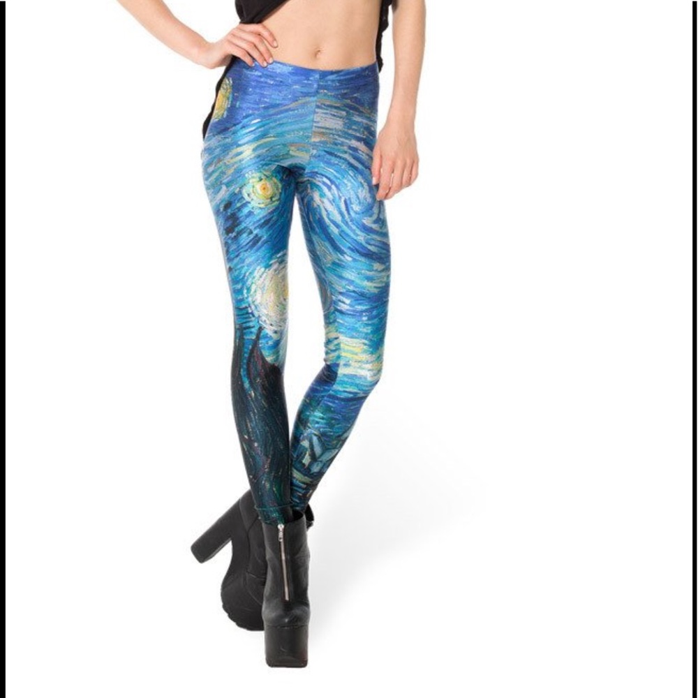 Blackmilk starry night museum piece small leggings