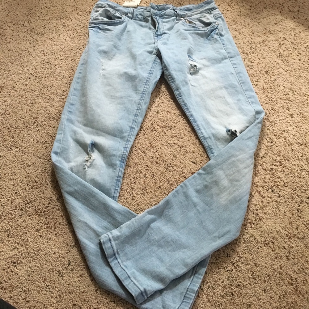 Ripped light denim