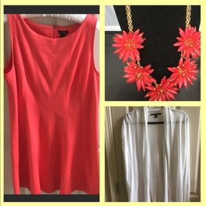 Dress, necklace & cardigan