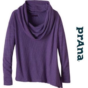 Prana Ginger purple cowl neck sweater.