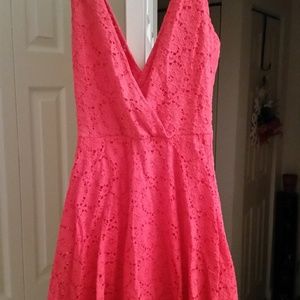 Coral double v summer dress