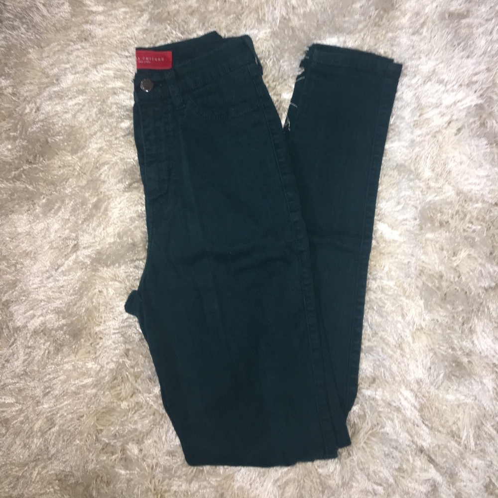 Akira very high rise dark turquoise/green jeggings