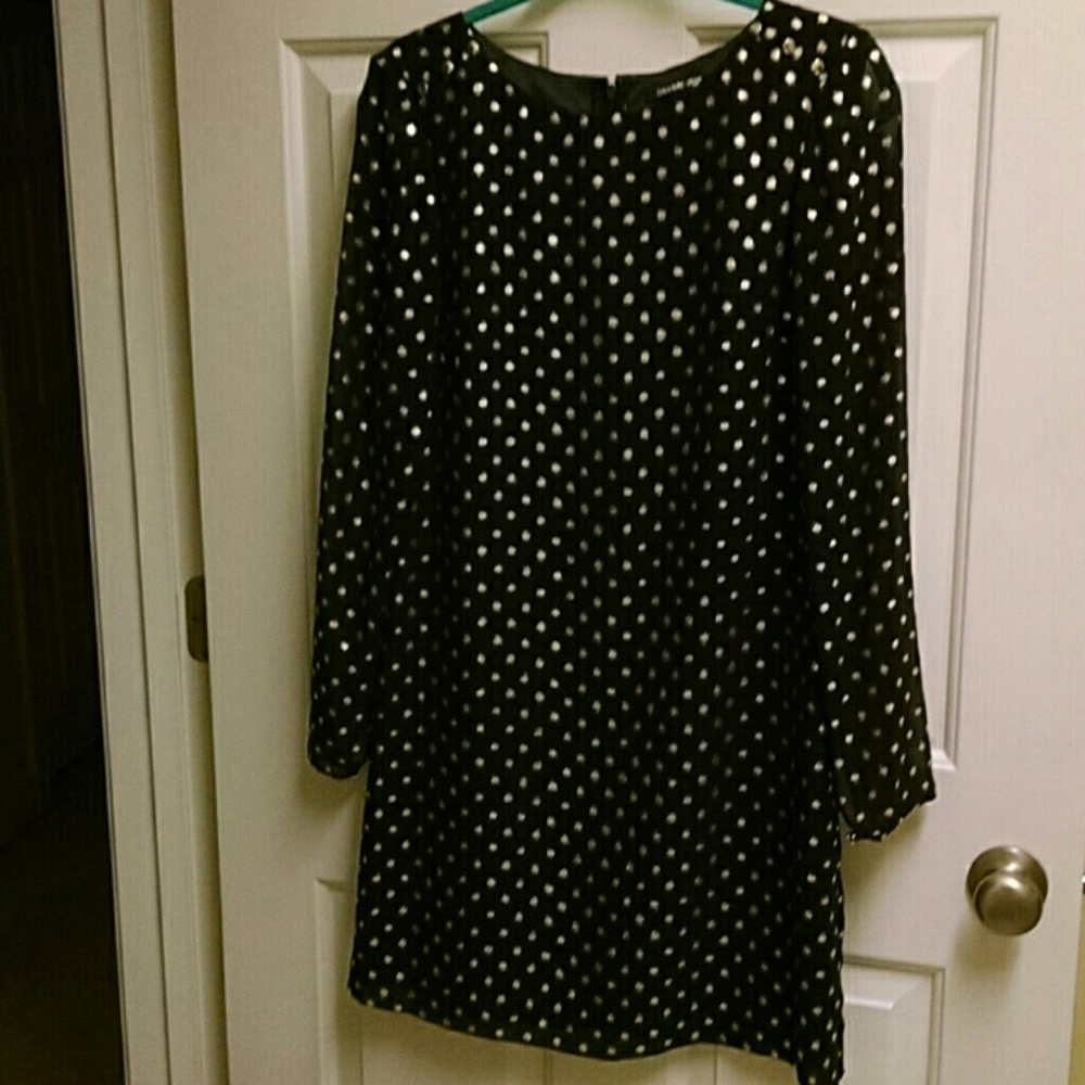 Black and gold polka dots Gianni Bini dress