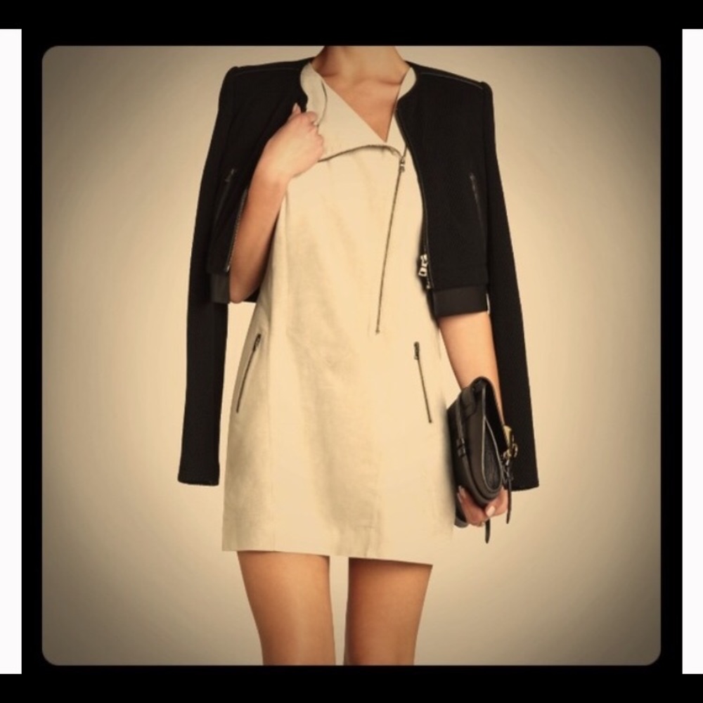 Tan BCBGMAXAZRIA suede dress