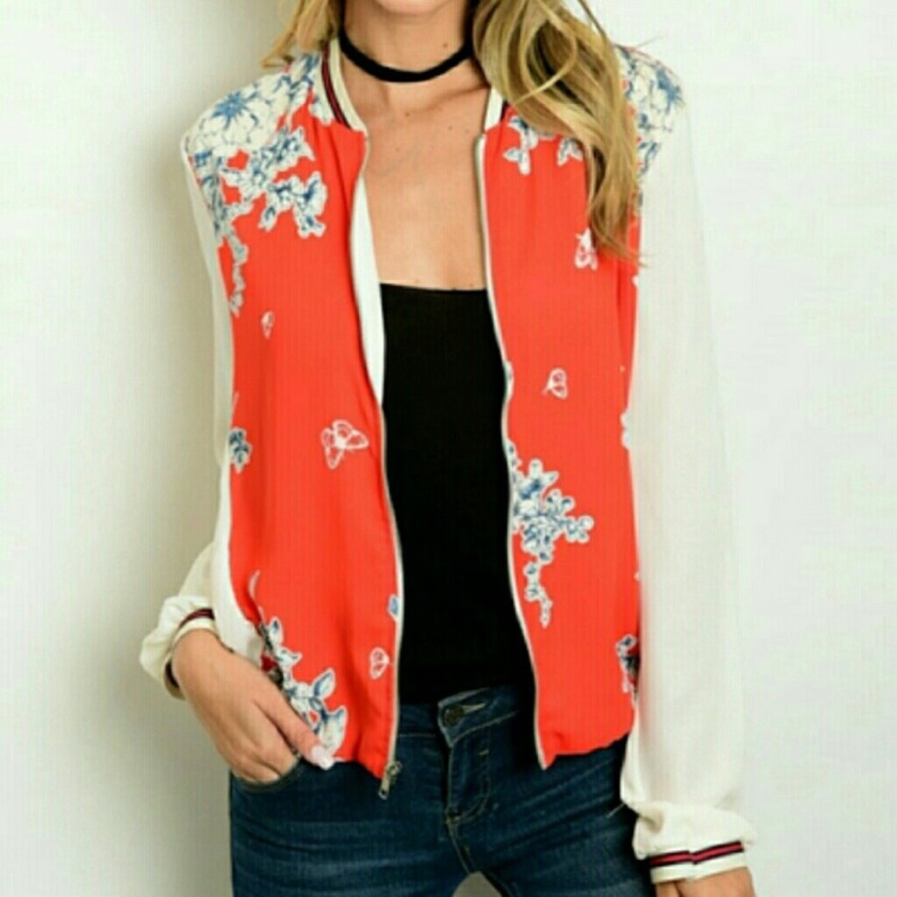 Lightweight floral bomber