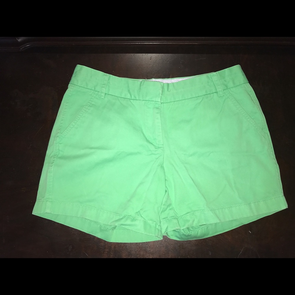 EUC J. Crew Bright Green Size 6 Chino Shorts!!!