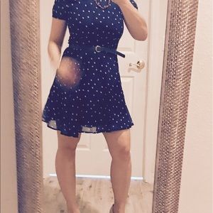 Navy polka dot dress