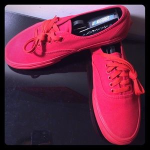 All Red Vans - Men's size 7