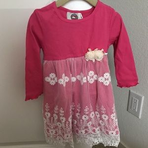New 12-18M pink dress with lace