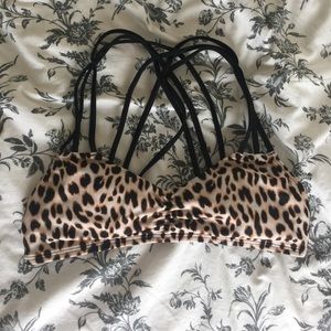 VS Pink Cheetah print bikini top