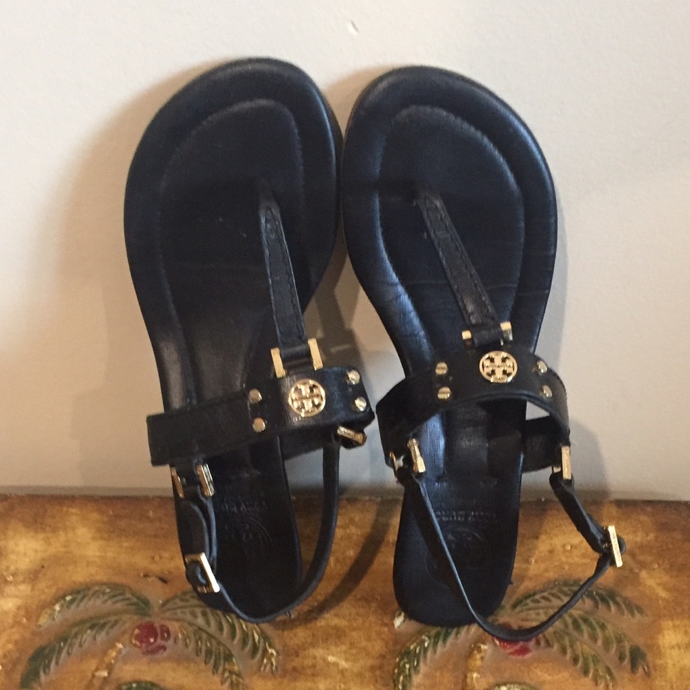 Tory Burch black leather sandals
