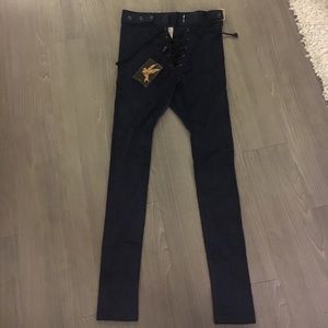 BRAND NEW navy blue chord sexy fit lace up pants