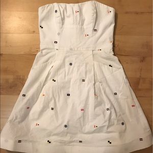 Lilly Pulitzer White Strapless Nautical Flag Dress