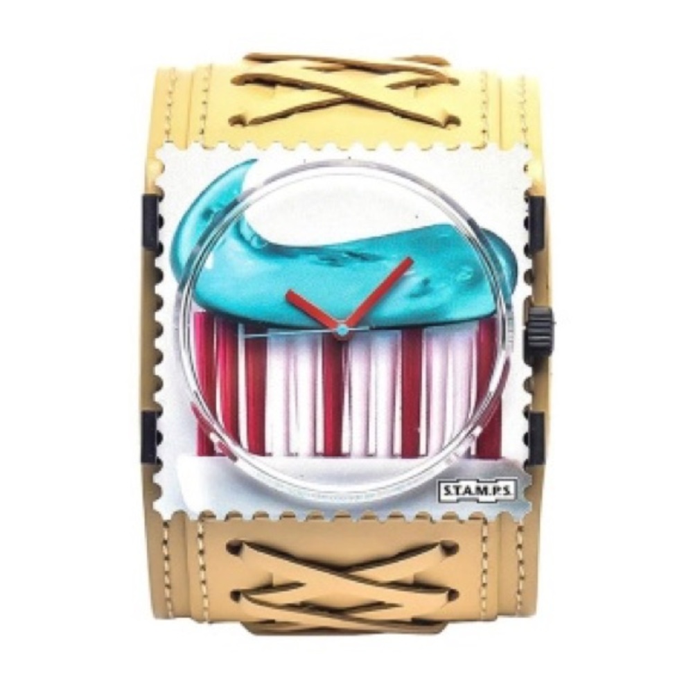 Beige Braided Retro Wristband S.T.A.M.P.S Watch