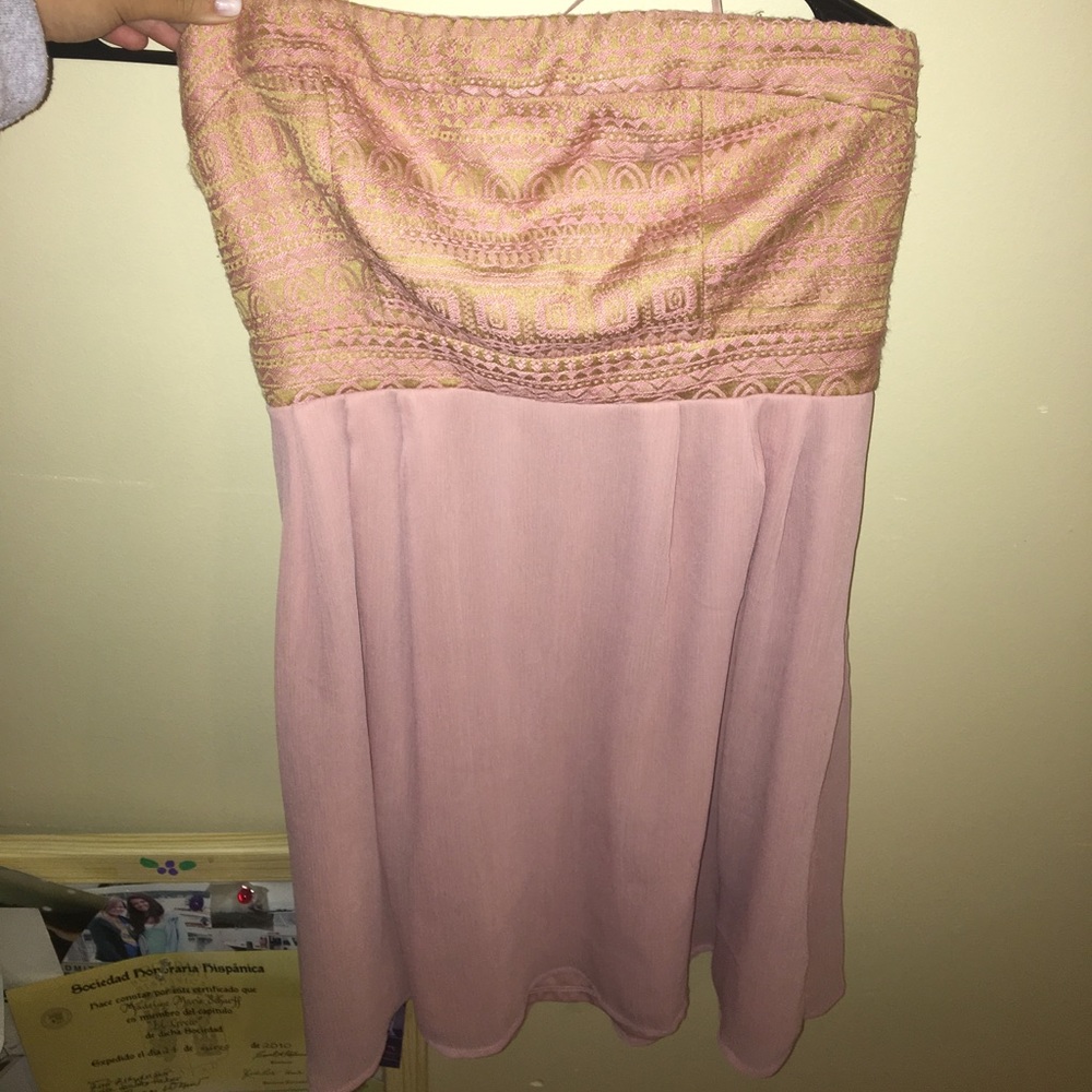 strapless pink dress