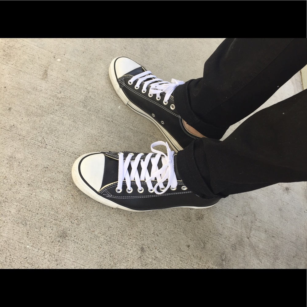 Original black leather low top converse - Picture 3 of 5